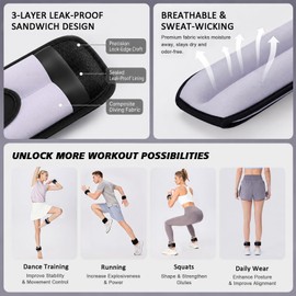 Ankle Wrist Weights for Women & Men One Pair of 1/2 Lbs Small Size Arm Leg Weight Set with Adjustable Straps for Walking Pilates Exercise Workout Gym Aerobics & Home Fitness,Running,Physical Therapy (Purple, 2lb x2)