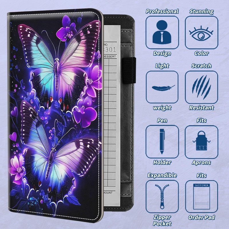 NLZQTTBD Server Books for Waitress Cute Waitress Book PU Leather