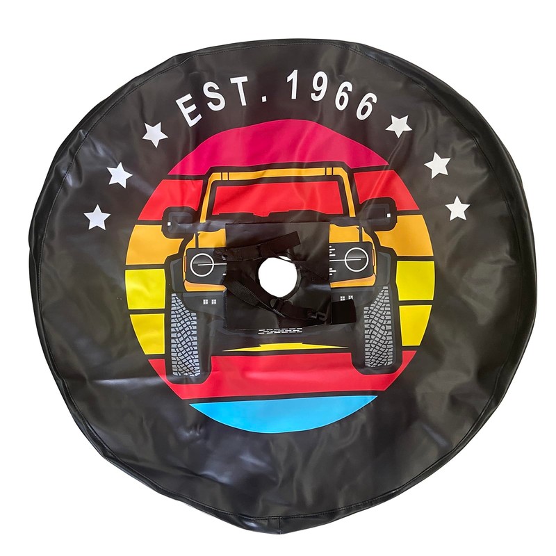 Compatible with Ford Bronco Spare Tire Cover, Digitally Printed Custom
