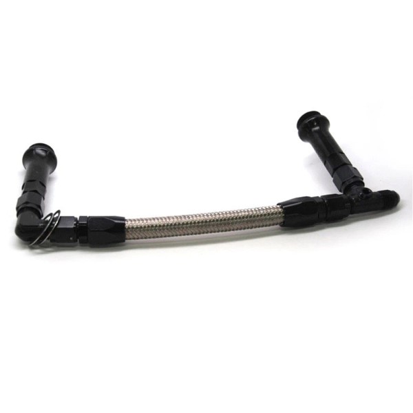 Renegade Carb Inlet Kit 75117B; Dual Feed SS, Black -06AN
