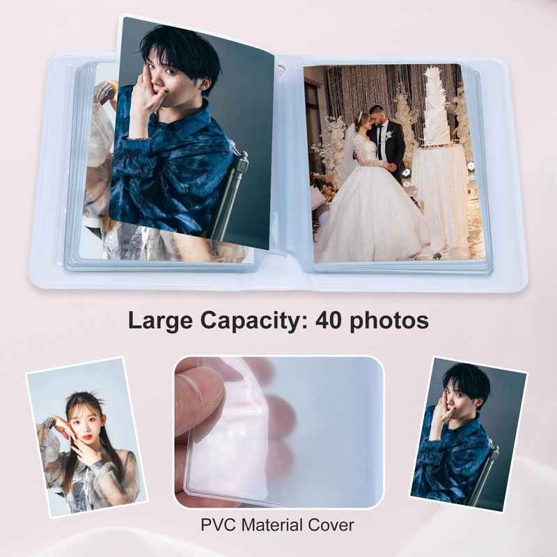 PATIKIL 3 Inch Mini Photocard Binder Love Heart Hollow Photocard,