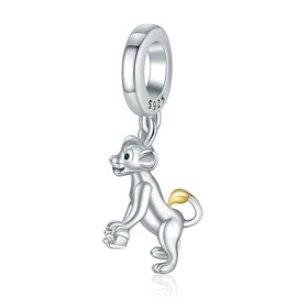 HAEPIAR S925 Charm Silver Bracelet Necklace Sterling Silver Dangles 100Th Mouse, Tigger for Women Girls, Cubic Zirconia