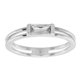 Silpada 'Baguette Stack' Cubic Zirconia Ring in Sterling Silver, Size 10, Size 10