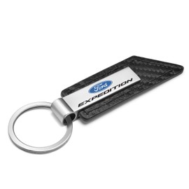 iPick Image - Ford Carbon Fiber Texture Black Leather Strap Key Chain - Expedition
