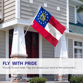 Anley Fly Breeze 3x5 Foot Georgia State Polyester Flag - Vivid Color and Fade Proof - Canvas Header and Double Stitched - State of Georgia GA Flags with Brass Grommets 3 X 5 Ft