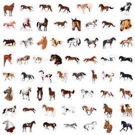 Horse Stickers Cute Horse Riding Stickers Pack 60PCS for Water Bottles Laptop Scrapbook, Waterproof Vinyl Decals Horse Gifts Stickers for Kids Teens Adults
