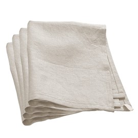 Amazhiyu Pure Linen Dinner Napkins Washable Reusable, 17x17inch (4PCS -17 x 17, Flax)