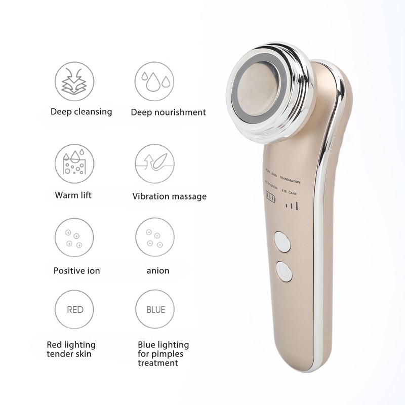 Face Beauty Machine Heating Vibration Massage Remove Skin Dirts Photon