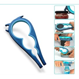 Jar Opener Multi Function Non-Slip Bottle Opener and Ring Pull Can Opener aid for Arthritis Hands Weak Hands, for The Elderly & Children