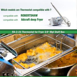 Mhrxusd RX-10-24 Thermostat RX Series Millivolt Thermostat 00-913153 for Fryer 3/8" Mpt Stuff Box, RX-2-24 Thermostat 200-400F compatible with ROBERTSHAW, Replacement for Adcraft deep Fryer