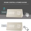 Digital Alarm Clock LED Display Sound Control Temperature Humidity Wood