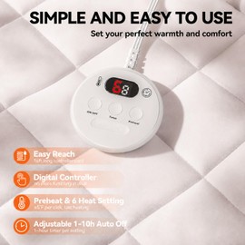 ESTINGO Heated Mattress Pad Full 54"x75", 1-10H Auto Off Heated Bed Pad