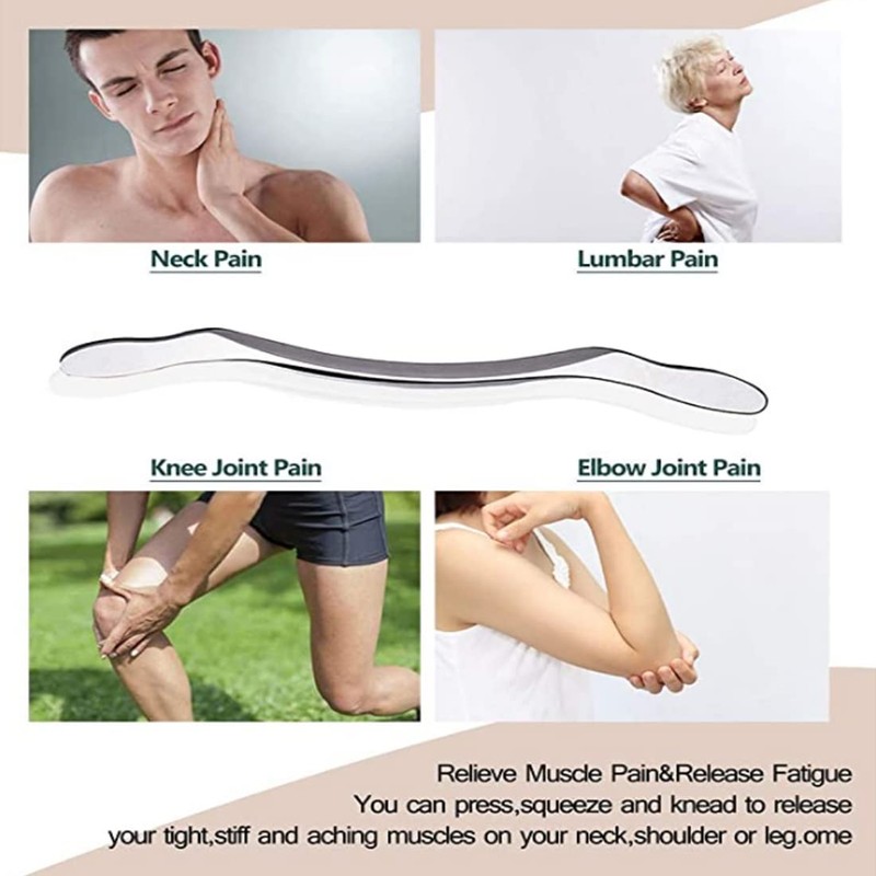 Medical Grade Gua Sha Stainless Steel Tool Set(2pcs),Scraping Massage Tool