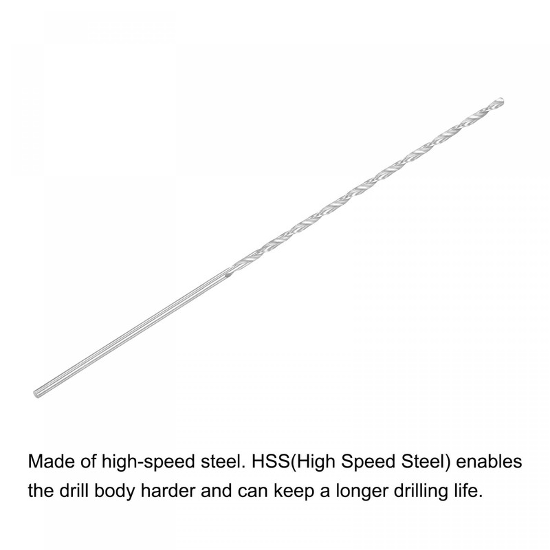 sourcing map HSS(High Speed Steel) Extra Long Twist Drill Bits,