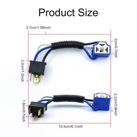 NWPangu 2PCS H4 Male to Female Wiring Harness Convension Kits, H4 Connector Socket Adapter for Headlights Fog Lamp(A Type)