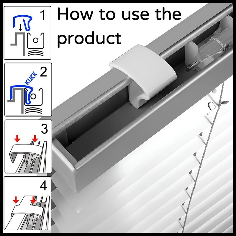 8 x clamp supports for blinds, universal plastic clamp holder,