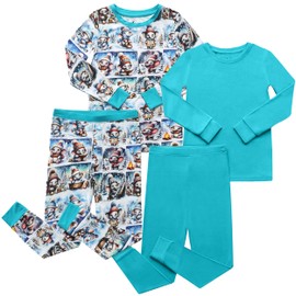CubbieMoon Toddler Pajamas Set 2 Piece Soft Bamboo Viscose Girls and Boys Pajamas for Kids perfect for Sleep and Play 2 pack