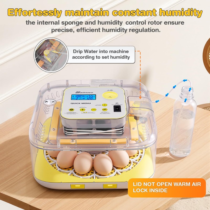 Sailnovo 12 Egg Incubators for Hatching Egg with Auto Humidification