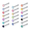Jforyou 316L Stainless-Steel Nose Stud Nose Piercing with Rhinestone Stud