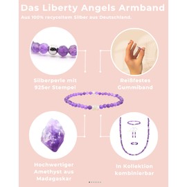 Liberty Angels - Natural stone bracelet made of 925 silver and opal - pearl bracelet for men and women - healing stone bracelet, Sterling Silver, Ethiopian Opal