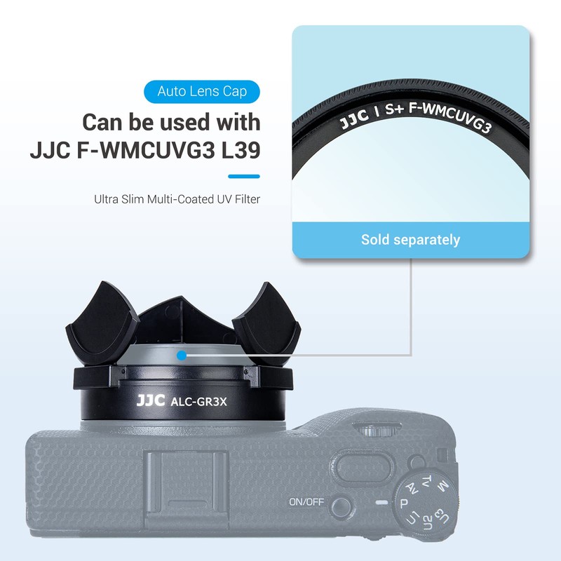JJC Auto Open and Close Lens Cap Cover for Ricoh