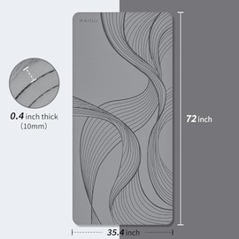 PAIDU Tapete de Yoga 183x91x1 cm Extra Ancho Grueso Antideslizante | Cómodo para estiramiento; ideal para estudio, gimnasio y entrenamiento en casa; f