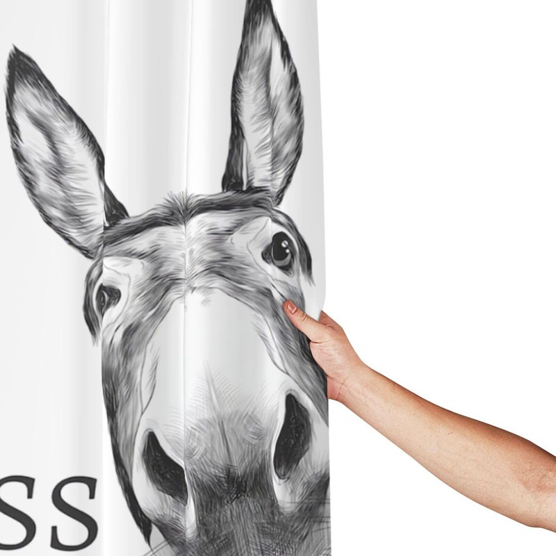 Mahrokh Funny Donkey Shower Curtain Waterproof Fabric Shower Curtain Set