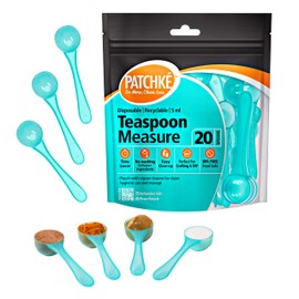 Plastic Measuring Spoons, Fits in Jar, Good for Formula, Coffee, Pet Food - 5 ml - 1 Teaspoon Mesure (20 Spoons)