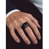 Bandmax Gemstone Signet Rings for Men Black Onyx Statement Ring