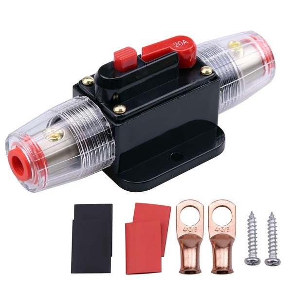 RKURCK 20 Amps Circuit Breaker Car Stereo Switch Inline Fuse
