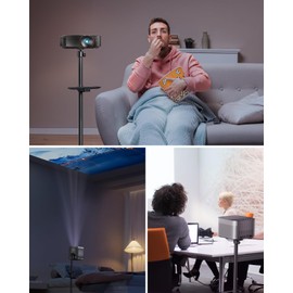 Viozon Projector Stand, Universal Aluminum Projector Mount Height 34.65''/88cm with 360° Rotatable Ball Head for Home, Office, Outdoor, Compatible with EPSON, ,VANKYO, XGIMI,AuKing