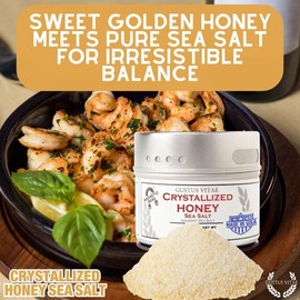 Crystallized Honey Sea Salt | Non GMO Verified | Magnetic Tin | 3.0oz | Finishing Salt | Crafted in Small Batches by Gustus Vitae | #15
