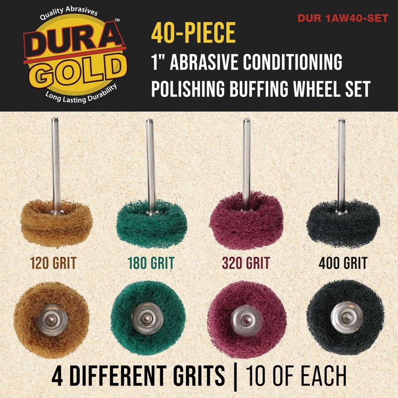 Dura-Gold 40-Piece 1" Abrasive Conditioning Polishing Buffing Wheel Set -