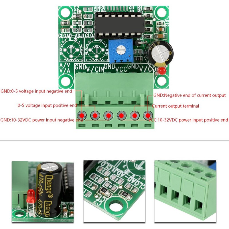 Yanmis Voltage to Current Converter, 0-5V to 4-20mA, 15mA, 5V,