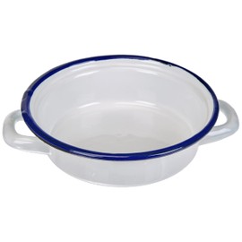 IBILI Egg Dish Blanca 14 cm of Enamelled Steel, White/Blue, 14 x 14 x 5 cm