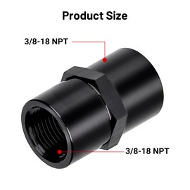 EVIL ENERGY 3/8″ NPT Female to 3/8″ NPT Female Fitting Adapter Straight Aluminum Black
