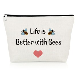 Bee Lovers Gifts for Women Bee Gifts Makeup Bag Bee Themed Gifts for Best Friend Bee Gifts Honeybee Gifts Bee Inspirational Gifts for Beekeeper Gifts Christmas Birthday Gifts Travel Cosmetic Pouch
