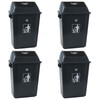 Ortodayes 4-Pack 16 Gollon Large Garbage Cans with Lids, Plastic