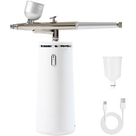 Nano Facial Spray, Oxygen Facial Machine 0.3mm Nozzle Fine Mister Portable Facial Steamer Mist for Face Hydrating Skin Care Routine SPA at Home - Color: White