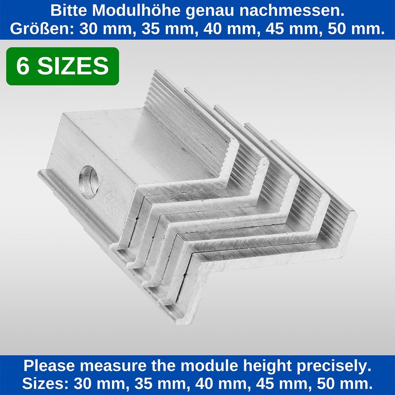 Solar Panel End Clamp 4 Pieces for 30 mm Module