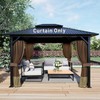 Aoodor 10x12 ft Outdoor Gazebo Curtains, 4 Panels Waterproof Privacy
