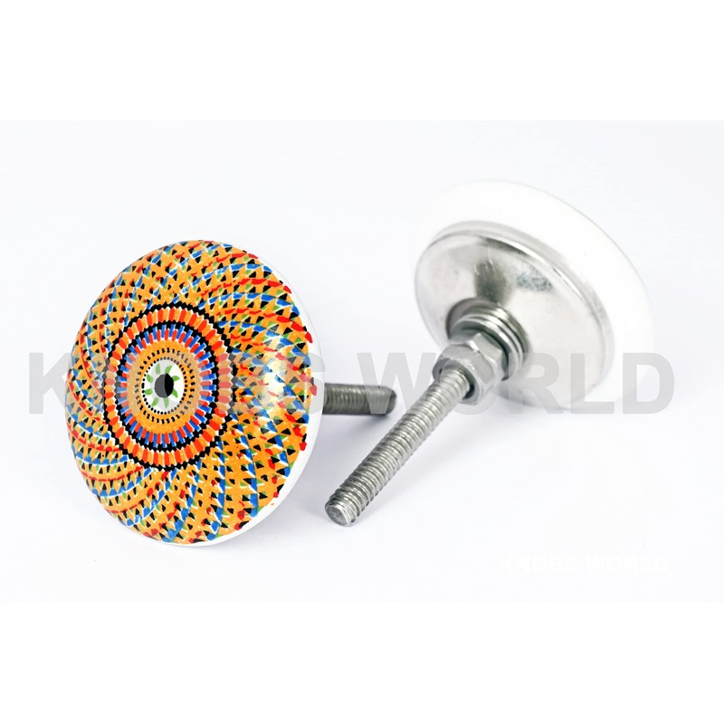 KNOBSWORLD 10 x Mix Vintage Look Flower Ceramic Knobs Door