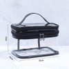 FLORPERRY Transparent Makeup Pouch, Double Layer, Cosmetic Storage Box, Makeup