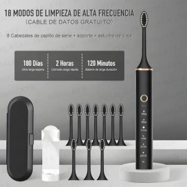 Cepillo Electrico Dental Recargable+10cabezales Gratis+caja
