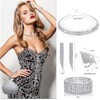5 Pcs Women Crystal Jewelry Set Wedding Triangle Bling Evening