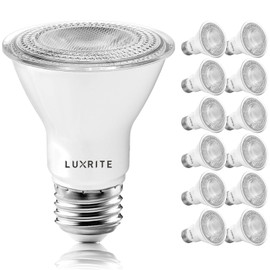 LUXRITE 12 Pack PAR20 LED Bulbs, 50W Equivalent, 3000K Soft White, Dimmable LED Spotlight Bulb, Indoor Outdoor, 7W, 500 Lumens, Wet Rated, E26 Standard Base, UL Listed