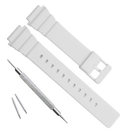 OliBoPo Waterproof Natural Resin Replacement Watch Band for Women's Casio MRW-200H (White)