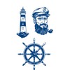 GZ609 614 Long-Lasting Ship Tattoo Steering Wheel Tattoo Lighthouse Tattoo