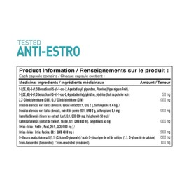 Tested Nutrition Tested Anti-Estro Capsules | Promotes Healthy Metabolism, Estrogen Balance, Source of Antioxidants for Men & Women | 120 Servings (120 Capsules)