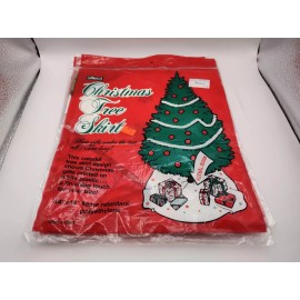 ALLIED VINTAGE CHRISTMAS PLASTIC TREE SKIRT (SANTA) 44" X 44" NOS SEALED! C1